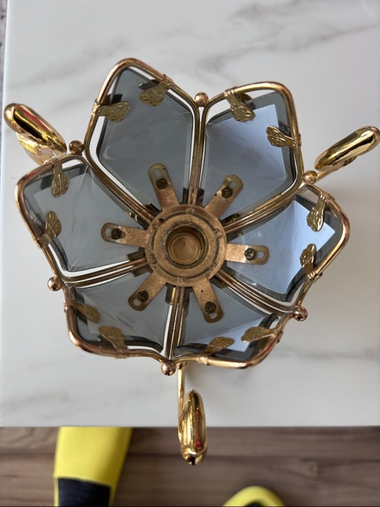 Vintage PartyLite Polished Gold Lotus-Style Candle Base from 1990's - Picture 5 of 5